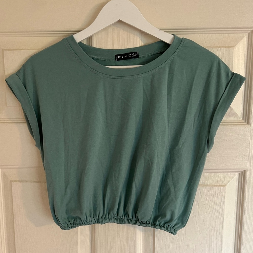 SHEIN Women's Mint Green Crop Top